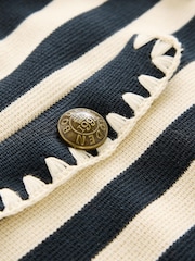 Boden Cream Holly Collared Knitted 100% Cotton Jacket - Image 6 of 6