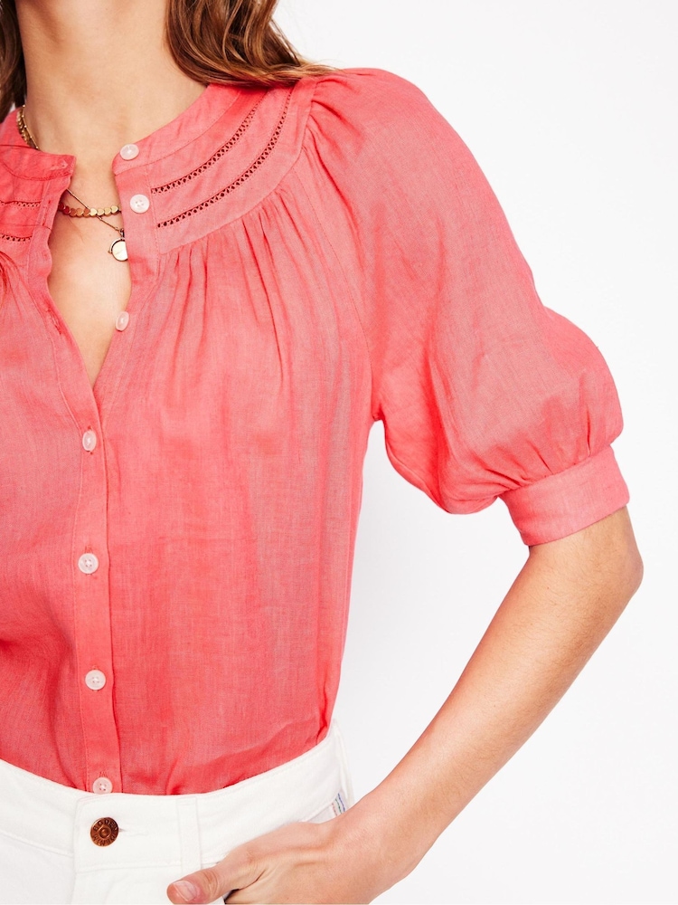 Boden Pink Bea 100% Linen Top - Image 2 of 5
