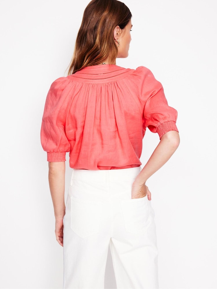 Boden Pink Bea 100% Linen Top - Image 3 of 5