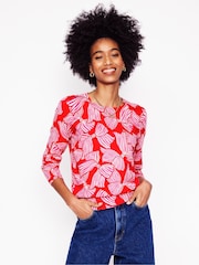 Boden Red Emilia Cotton Crew Jumper - Image 1 of 6