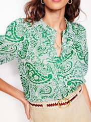 Boden Green Bea 100% Linen Top - Image 2 of 5