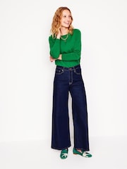 Boden Green Emilia Cotton Crew Jumper - Image 1 of 5