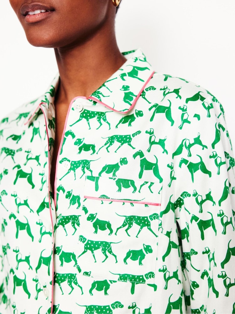 Boden Cream 100% Cotton Sateen 100% Cotton Pyjamas Shirt - Image 2 of 5