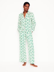 Boden Cream 100% Cotton Sateen 100% Cotton Pyjamas Shirt - Image 4 of 5