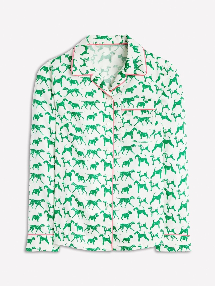 Boden Cream 100% Cotton Sateen 100% Cotton Pyjamas Shirt - Image 5 of 5