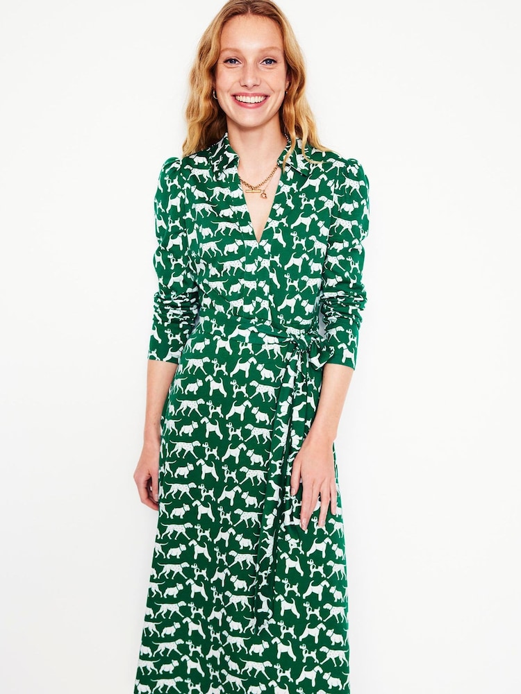 Boden Green Imogen Collared Jersey Dress - Image 1 of 6
