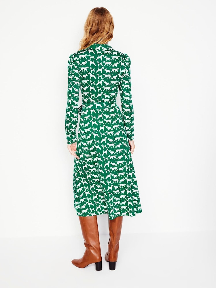 Boden Green Imogen Collared Jersey Dress - Image 2 of 6