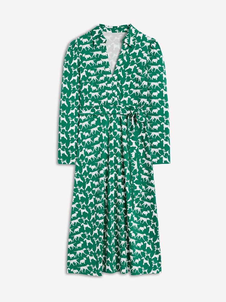 Boden Green Imogen Collared Jersey Dress - Image 6 of 6