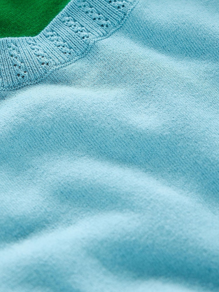 Boden Blue Emilia Cotton Crew T-Shirt - Image 7 of 7