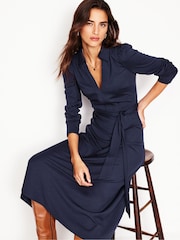 Boden Blue Imogen Collared Jersey Dress - Image 1 of 5