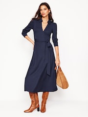 Boden Blue Imogen Collared Jersey Dress - Image 2 of 5