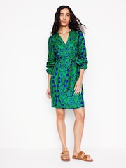 Boden Green Cleo Tie Waist 100% Linen Dress - Image 1 of 4