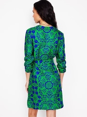 Boden Green Cleo Tie Waist 100% Linen Dress - Image 3 of 4