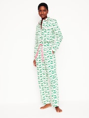 Boden Cream 100% Cotton Sateen Pyjamas Trousers - Image 1 of 5