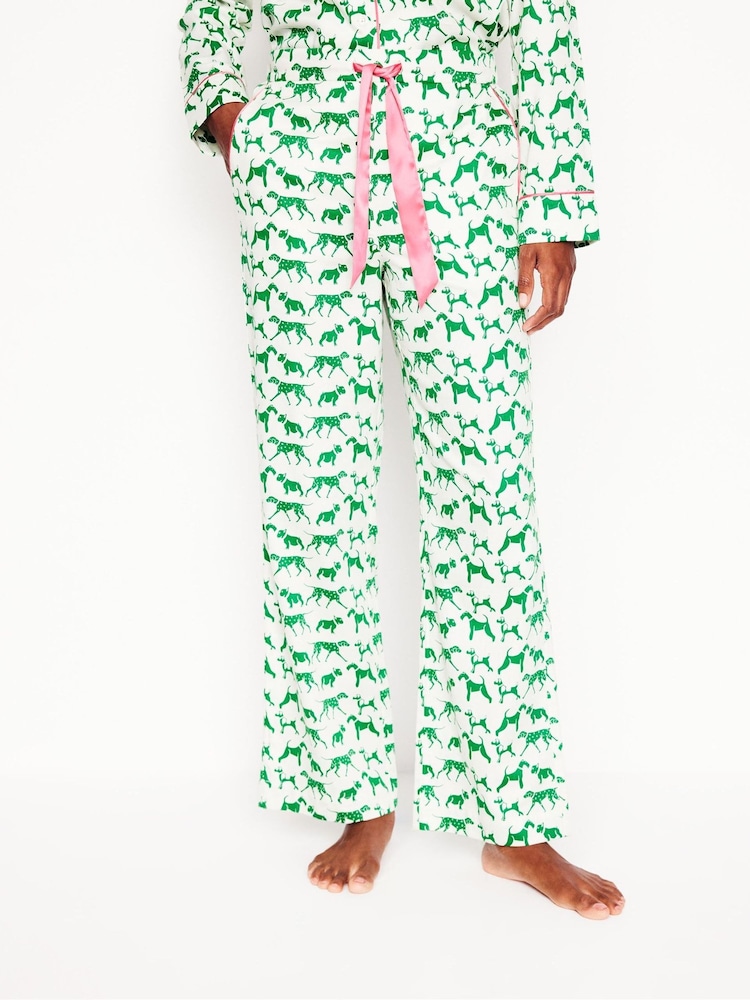 Boden Cream 100% Cotton Sateen Pyjamas Trousers - Image 2 of 5