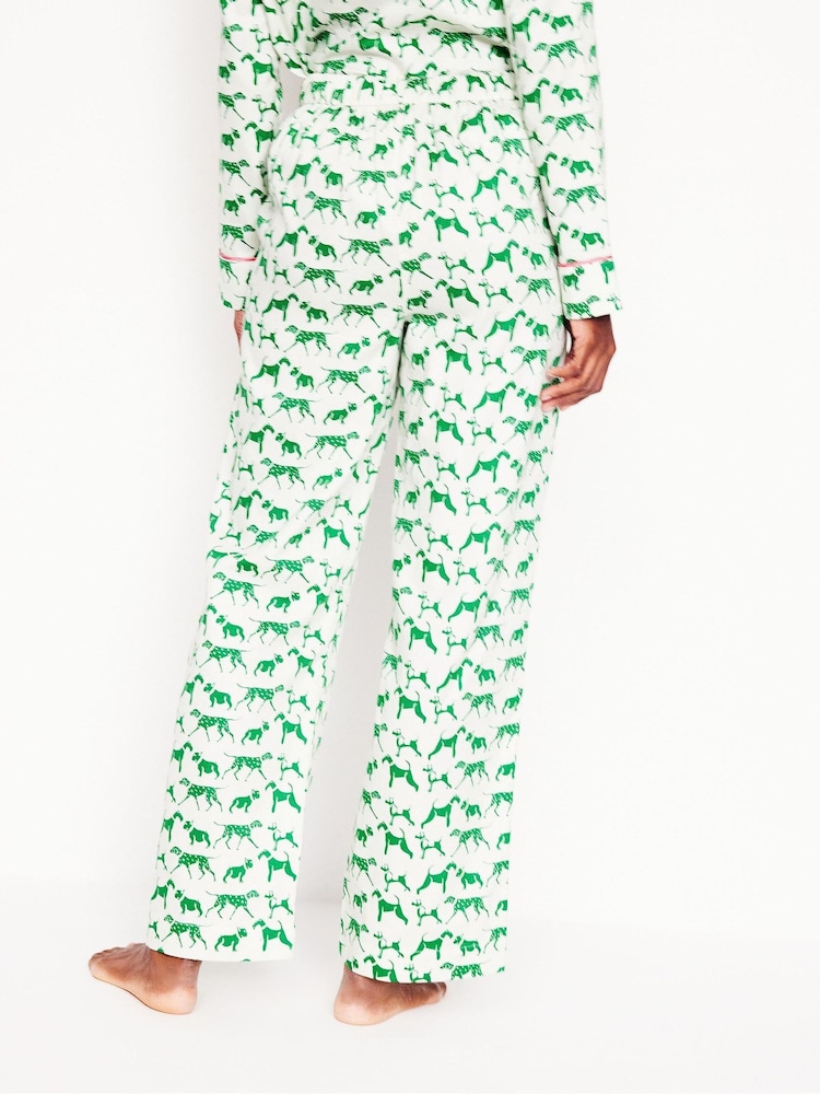 Boden Cream 100% Cotton Sateen Pyjamas Trousers - Image 3 of 5
