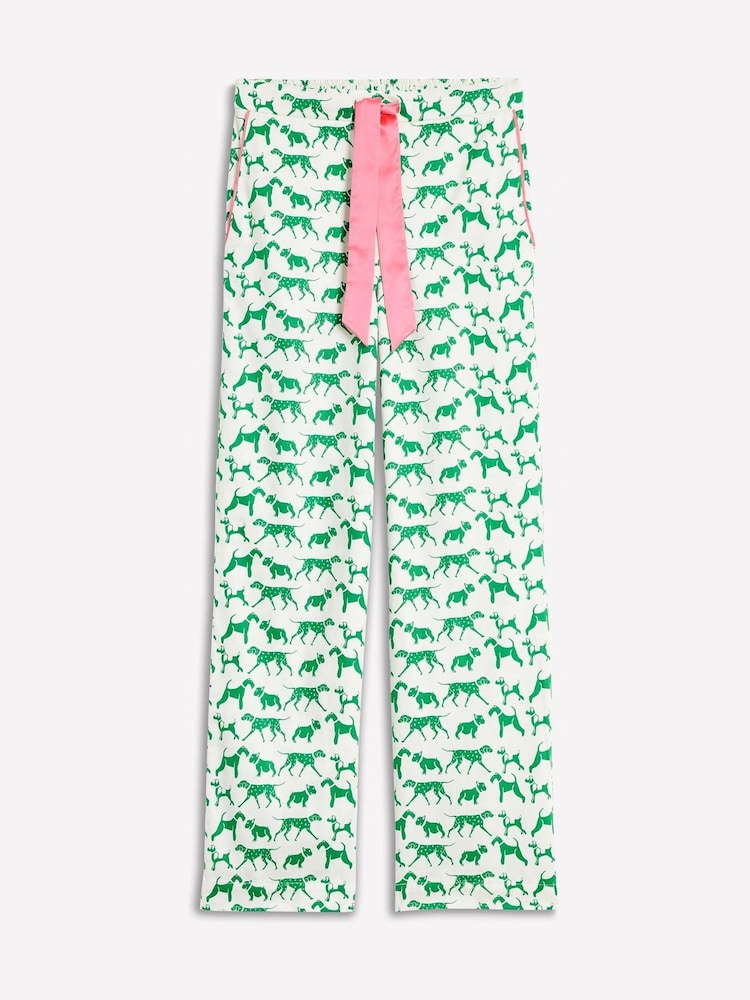 Boden Cream 100% Cotton Sateen Pyjamas Trousers - Image 5 of 5