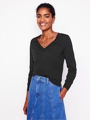 Boden Black Emilia V-Neck Jumper - Image 1 of 6