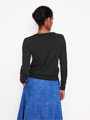 Boden Black Emilia V-Neck Jumper - Image 2 of 6