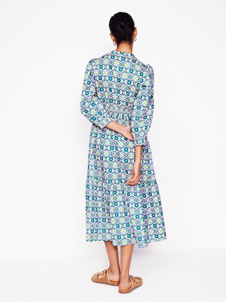Boden Elena Tiered 100% Cotton Midi Dress - Image 3 of 5