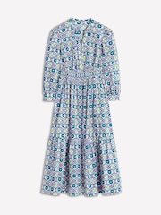Boden Blue Elena Tiered 100% Cotton Midi Dress - Image 5 of 5