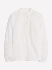 Boden White Lace Trim 100% Cotton Blouse - Image 6 of 6