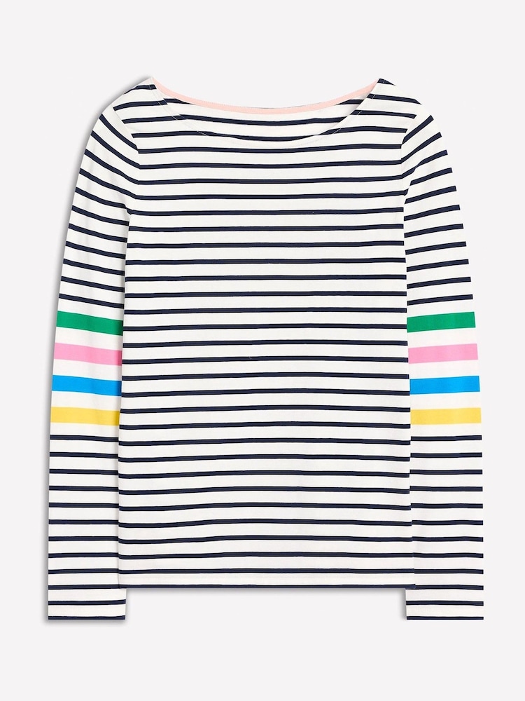 Boden Cream Ella Long Sleeve Breton 100% Cotton T-Shirt - Image 5 of 5 Boden Cream Ella Long Sleeve Breton 100% Cotton T-Shirt - Image 5 of 5