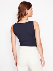 Boden Blue Essential Scoop Neck Vest - Image 2 of 5