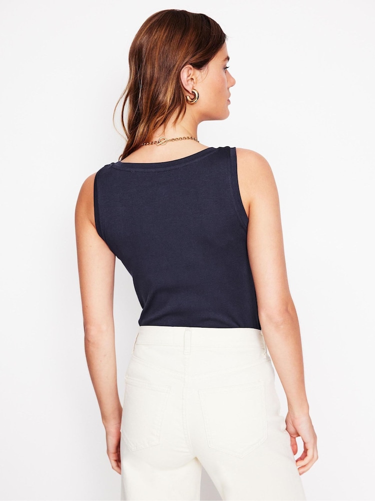 Boden Blue Essential Scoop Neck Vest - Image 2 of 5