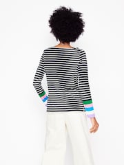 Boden Blue Ella Long Sleeve Breton 100% Cotton T-Shirt - Image 2 of 5