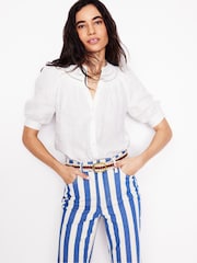 Boden White Bea 100% Linen Top - Image 1 of 5