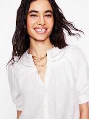 Boden White Bea 100% Linen Top - Image 2 of 5