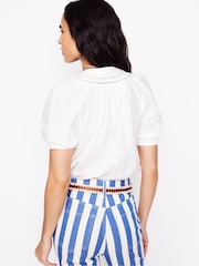 Boden White Bea 100% Linen Top - Image 3 of 5