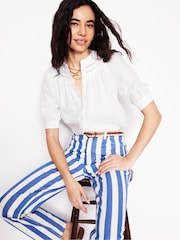 Boden White Bea 100% Linen Top - Image 4 of 5