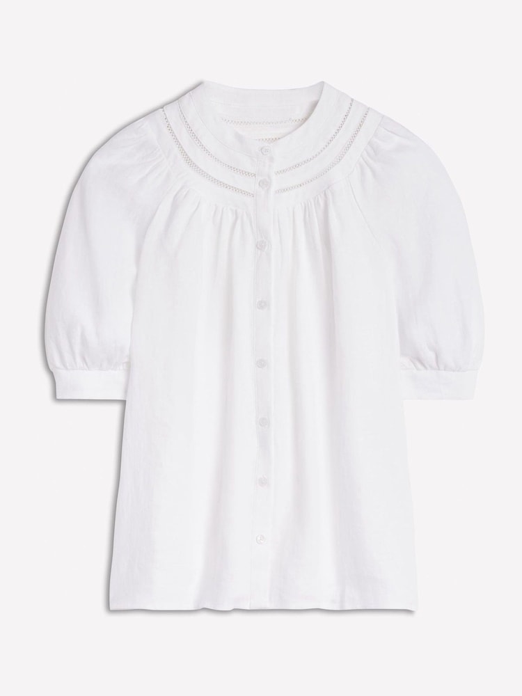 Boden White Bea 100% Linen Top - Image 5 of 5