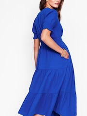 Boden Blue Anna Double Cloth Midi 100% Cotton Dress - Image 3 of 5