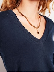 Boden Blue Emilia V-Neck Jumper - Image 2 of 6