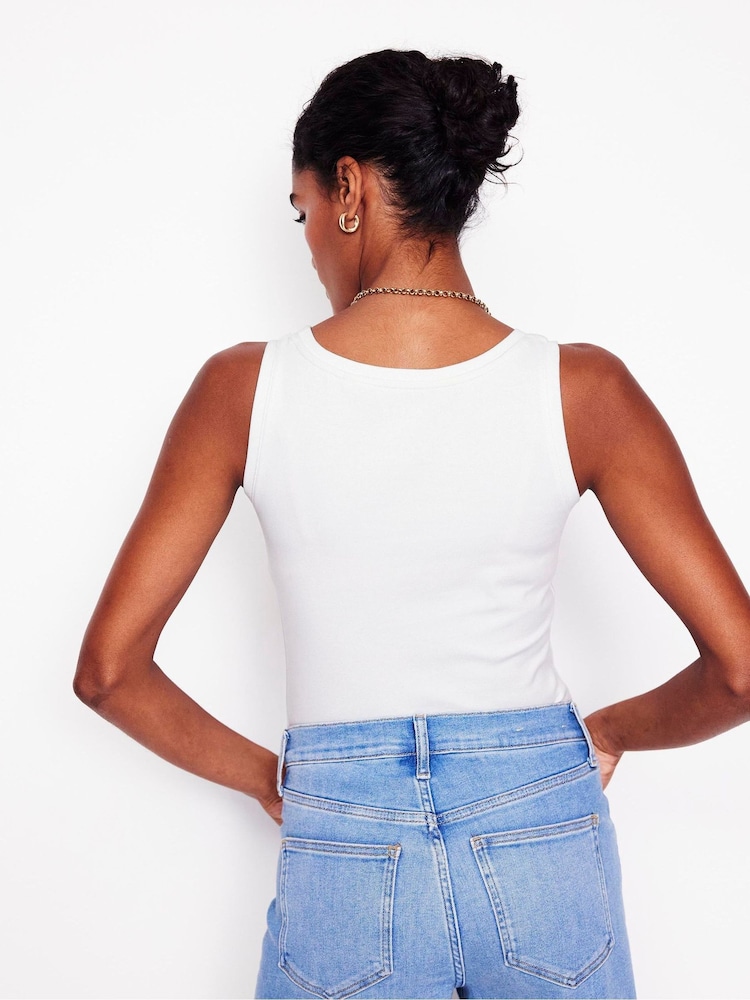 Boden White Essential Scoop Neck Vest - Image 2 of 6 Boden White Essential Scoop Neck Vest - Image 2 of 6