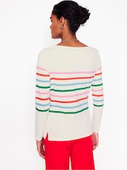 Boden White Ella Long Sleeve Breton 100% Cotton T-Shirt - Image 3 of 5