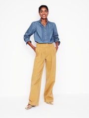 Boden Blue Felicity Denim 100% Cotton Blouse - Image 5 of 7