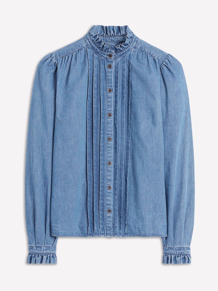 Boden Blue Felicity Denim 100% Cotton Blouse - Image 7 of 7 Boden Blue Felicity Denim 100% Cotton Blouse - Image 7 of 7
