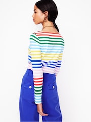 Boden Blue Ella Long Sleeve Breton 100% Cotton T-Shirt - Image 3 of 5
