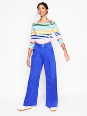 Boden Blue Ella Long Sleeve Breton 100% Cotton T-Shirt - Image 4 of 5