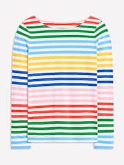 Boden Blue Ella Long Sleeve Breton 100% Cotton T-Shirt - Image 5 of 5