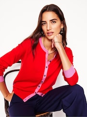 Boden Red Lara Relaxed 100% Cotton Cardigan - Image 1 of 6