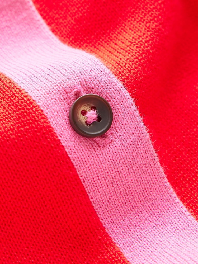 Boden Red Lara Relaxed 100% Cotton Cardigan - Image 6 of 6