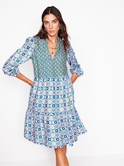 Boden Blue Esme 100% Linen Mini Dress - Image 1 of 5