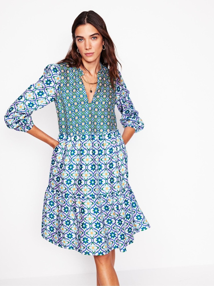 Boden Blue Esme 100% Linen Mini Dress - Image 1 of 5 Boden Blue Esme 100% Linen Mini Dress - Image 1 of 5