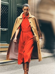Boden Red Fashion Ponte Shirt Dress - Image 5 of 6