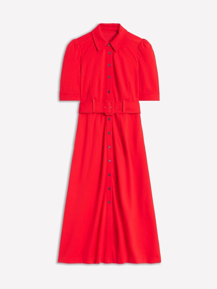 Boden Red Fashion Ponte Shirt Dress - Image 6 of 6